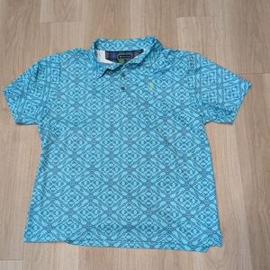 William Murray Golf Light Teal With Rope Pattern Polo Size XL